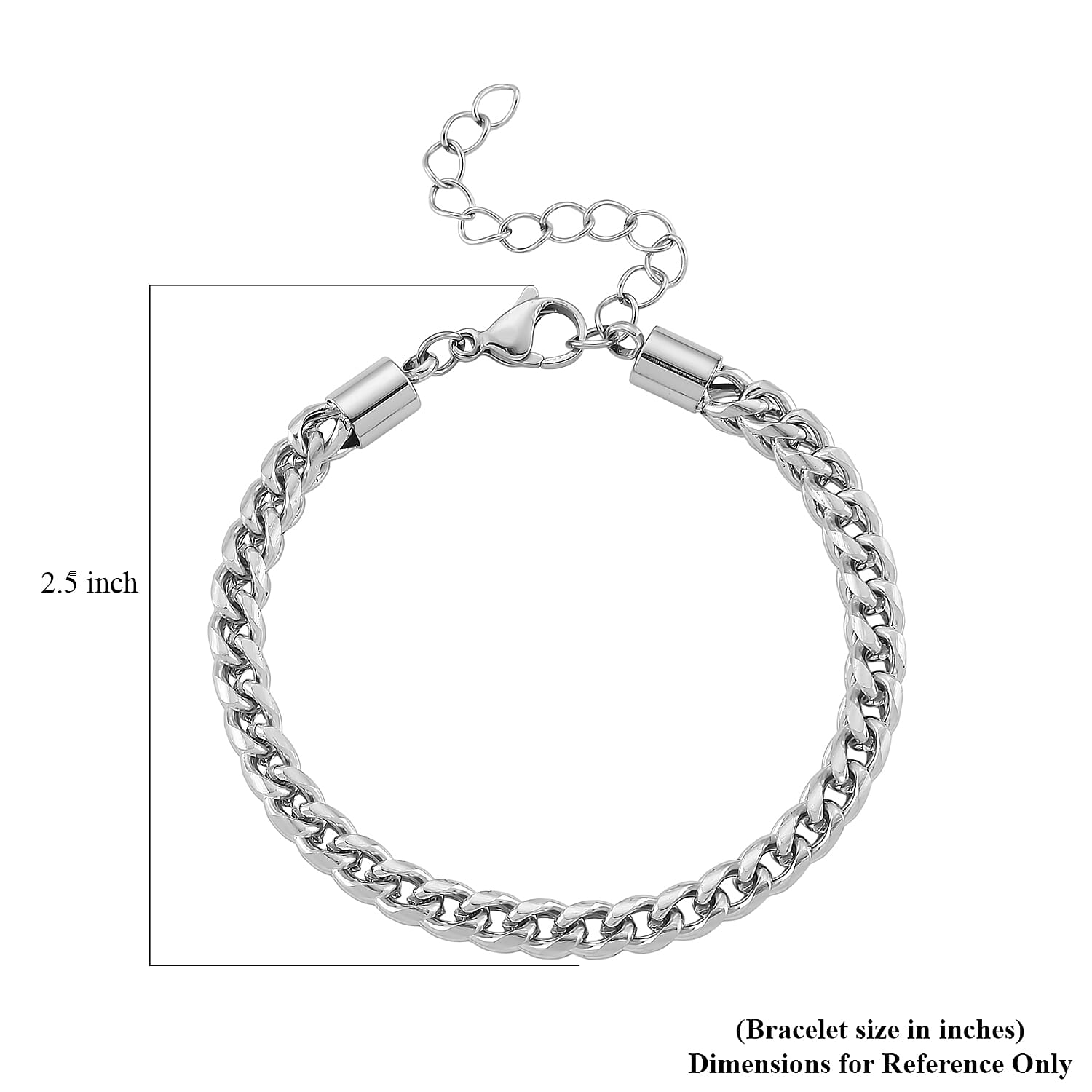 Criss Cross Chain Bracelet in Stainless Steel (7-9 Inches)