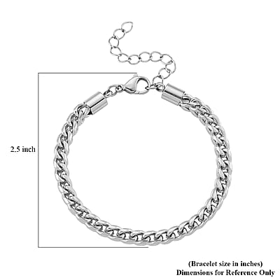 Criss Cross Chain Bracelet in Stainless Steel (7-9 Inches)