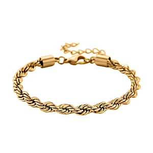 Rope Chain Bracelet in ION Plated YG Stainless Steel (7-9In)