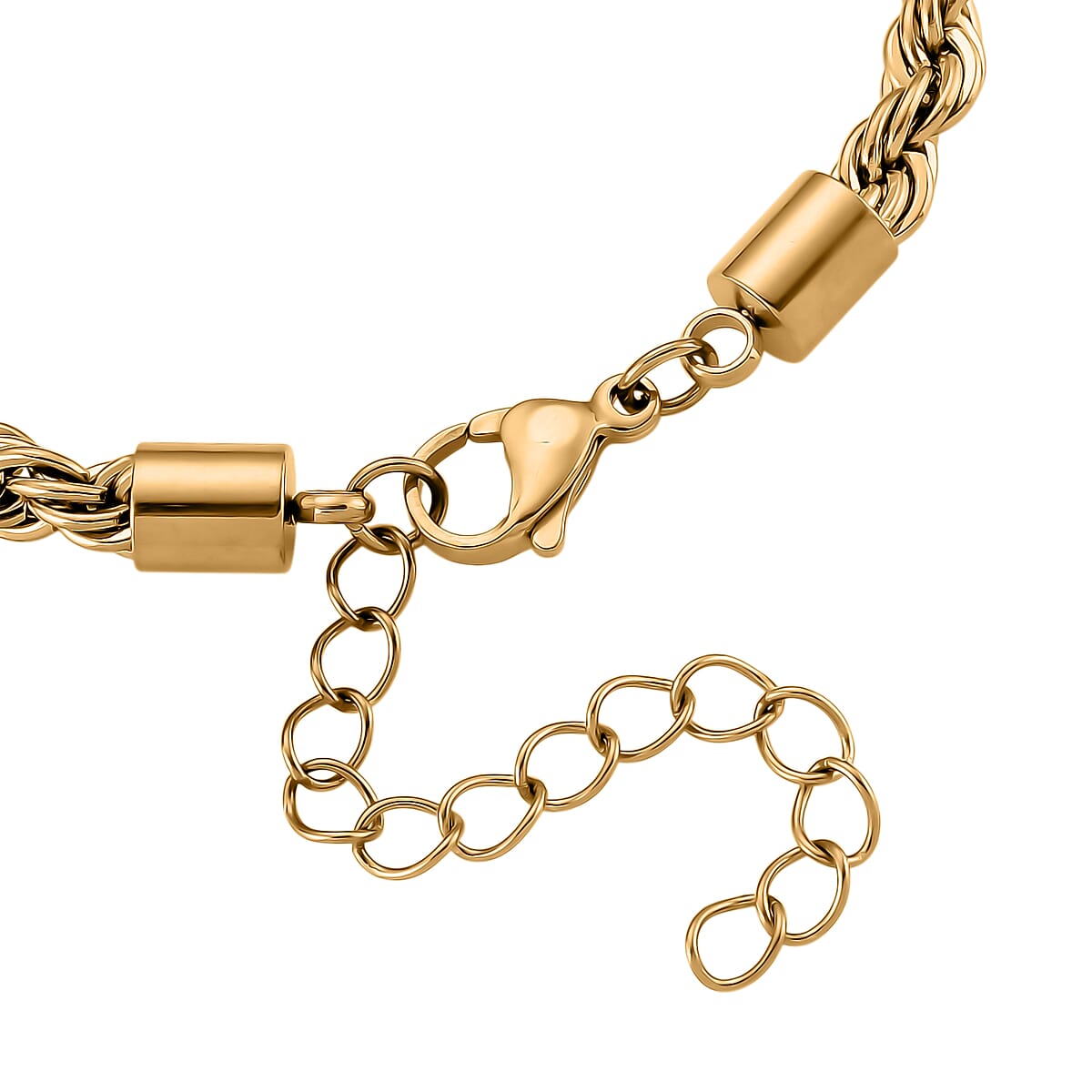 Rope Chain Bracelet in ION Plated YG Stainless Steel (7-9In) image number 3
