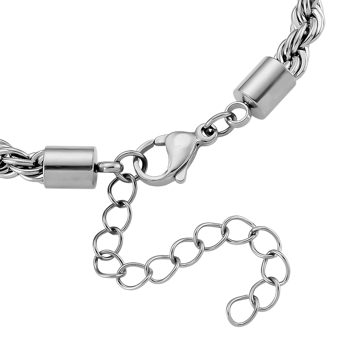 Rope Chain Bracelet in Stainless Steel (7-9In) image number 3