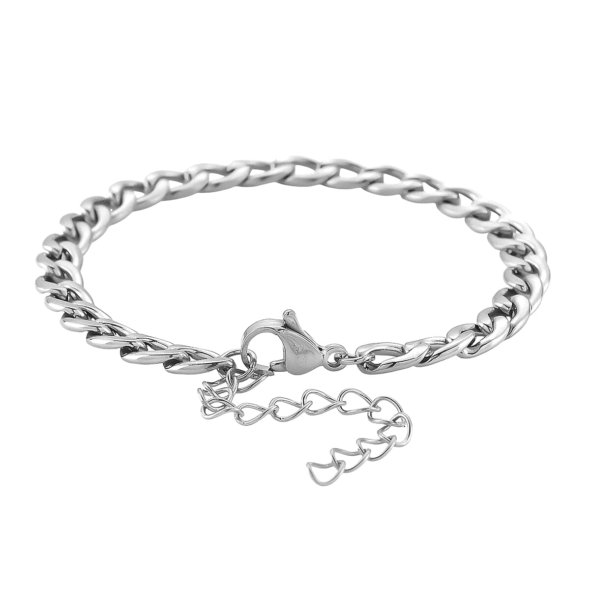 Cuban Classic Luxe Chain Bracelet in Stainless Steel (7-9In) image number 2