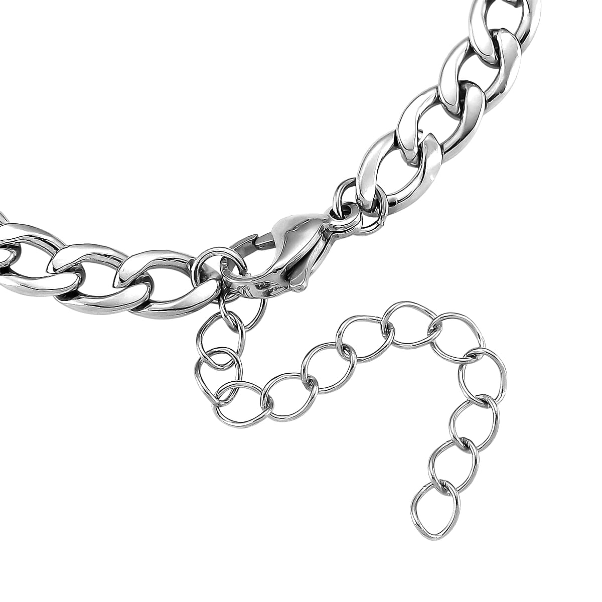 Cuban Classic Luxe Chain Bracelet in Stainless Steel (7-9In) image number 3