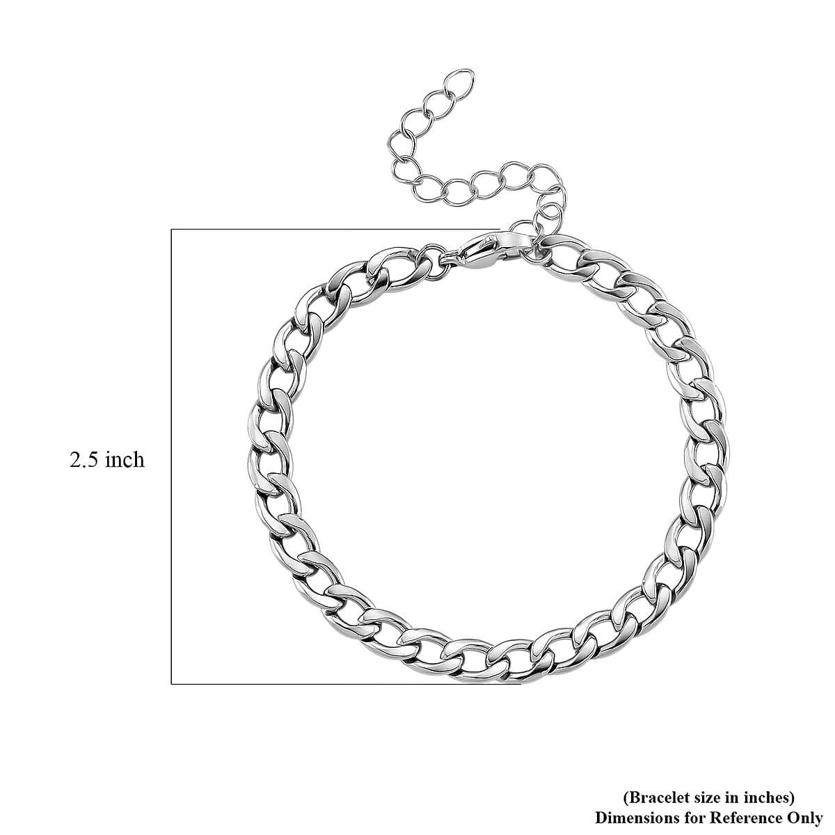 Cuban Classic Luxe Chain Bracelet in Stainless Steel (7-9In) image number 4