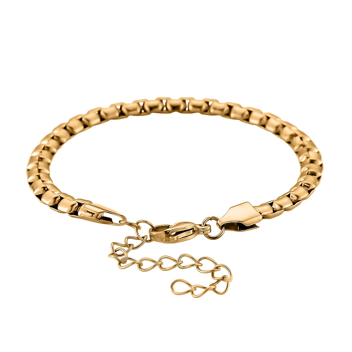 Fancy Link Chain Bracelet in ION Plated YG Stainless Steel (7-9In) image number 2