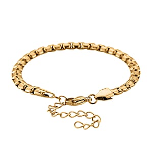 Fancy Link Chain Bracelet in ION Plated YG Stainless Steel (7-9In)