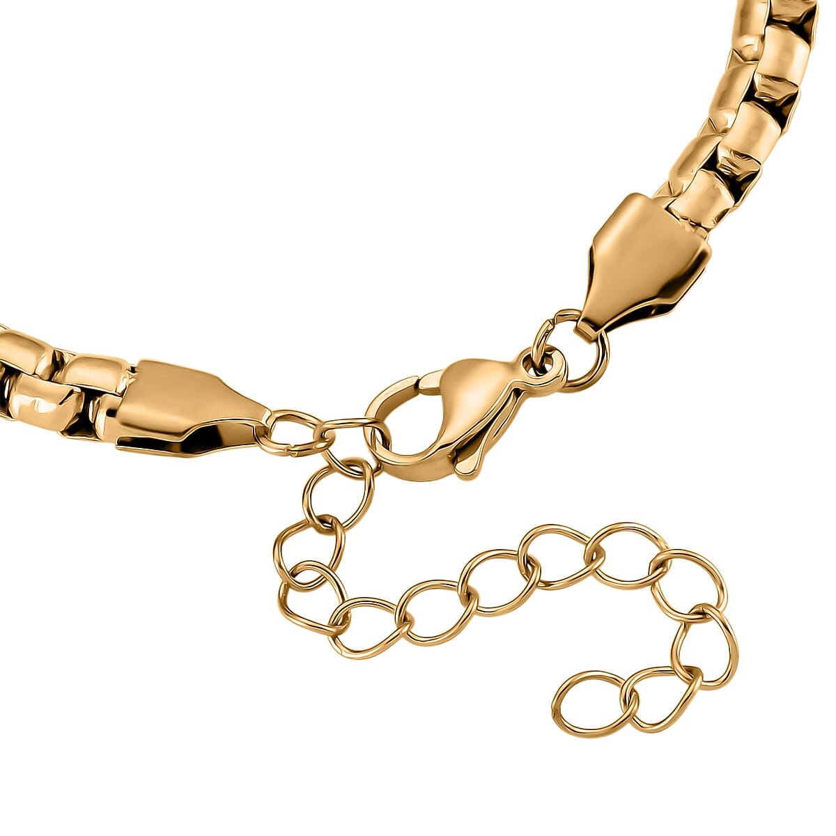 Fancy Link Chain Bracelet in ION Plated YG Stainless Steel (7-9In) image number 3