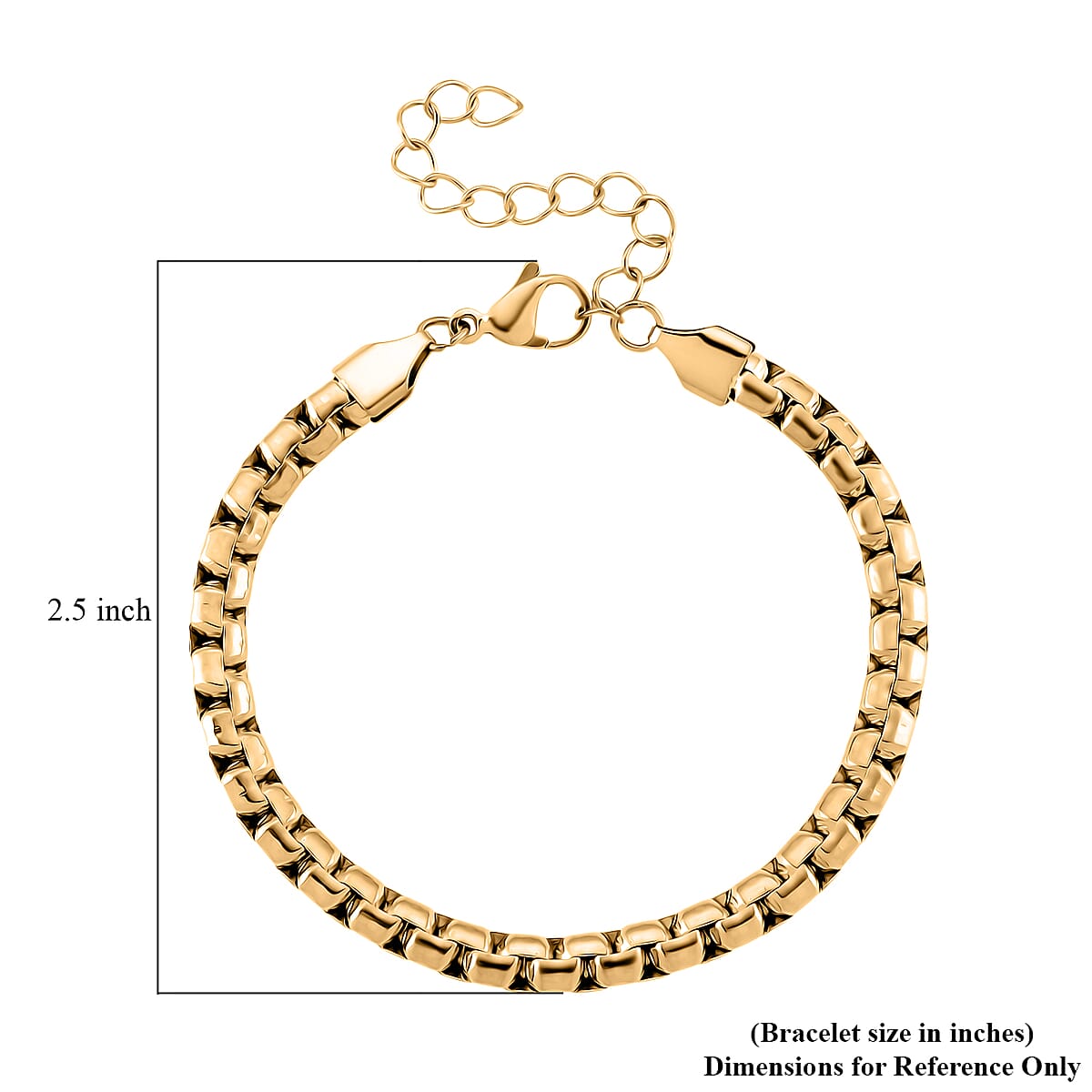 Fancy Link Chain Bracelet in ION Plated YG Stainless Steel (7-9In) image number 4