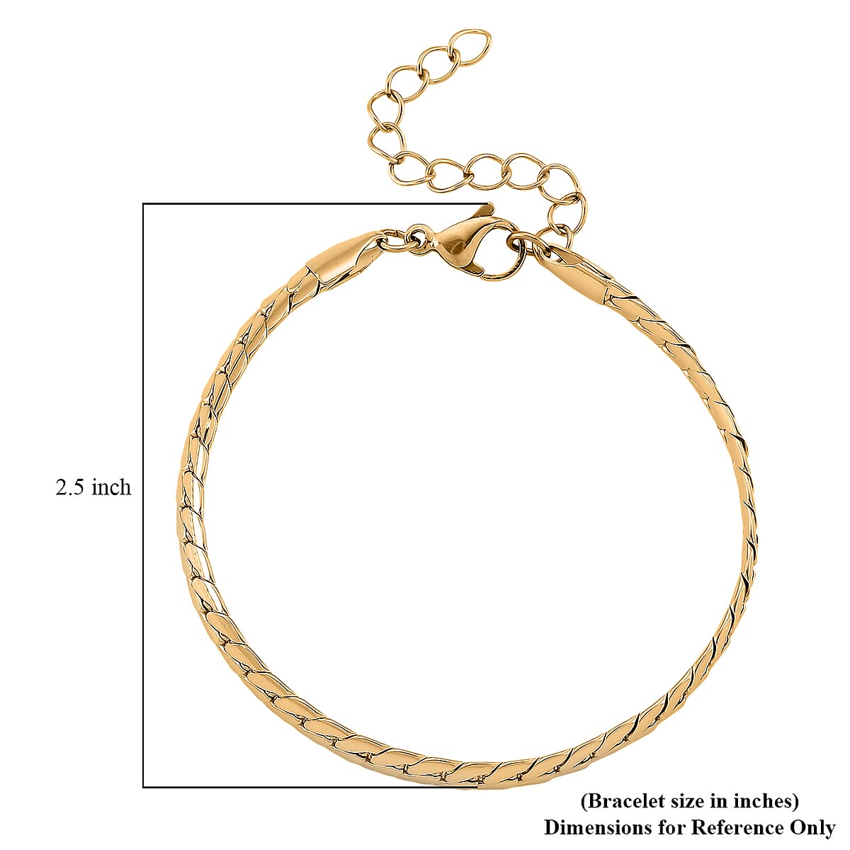 Flat Cuban Link Chain Bracelet in ION Plated YG Stainless Steel (7-9In) image number 4