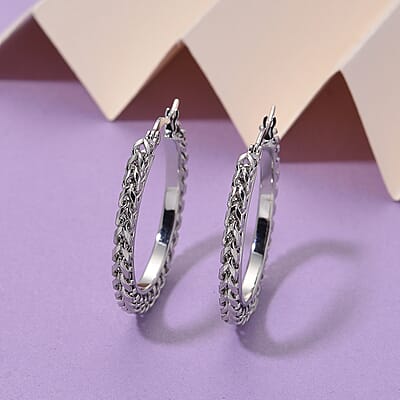 Criss Cross Hoop Earrings in Stainless Steel