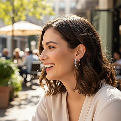 Criss Cross Hoop Earrings in Stainless Steel