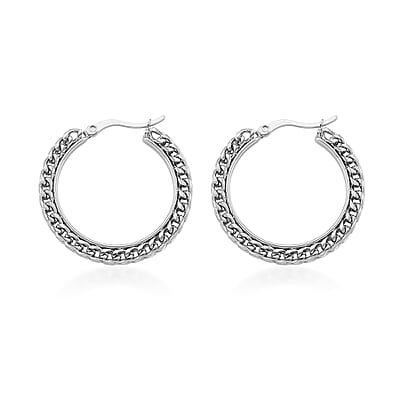 Criss Cross Hoop Earrings in Stainless Steel