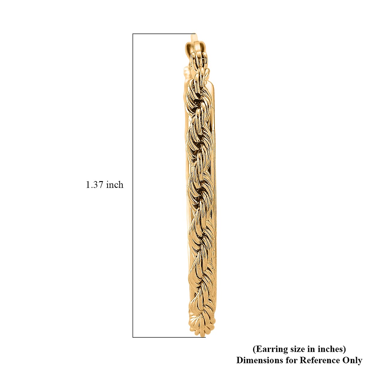 Rope Hoop Earrings in ION Plated YG Stainless Steel image number 5