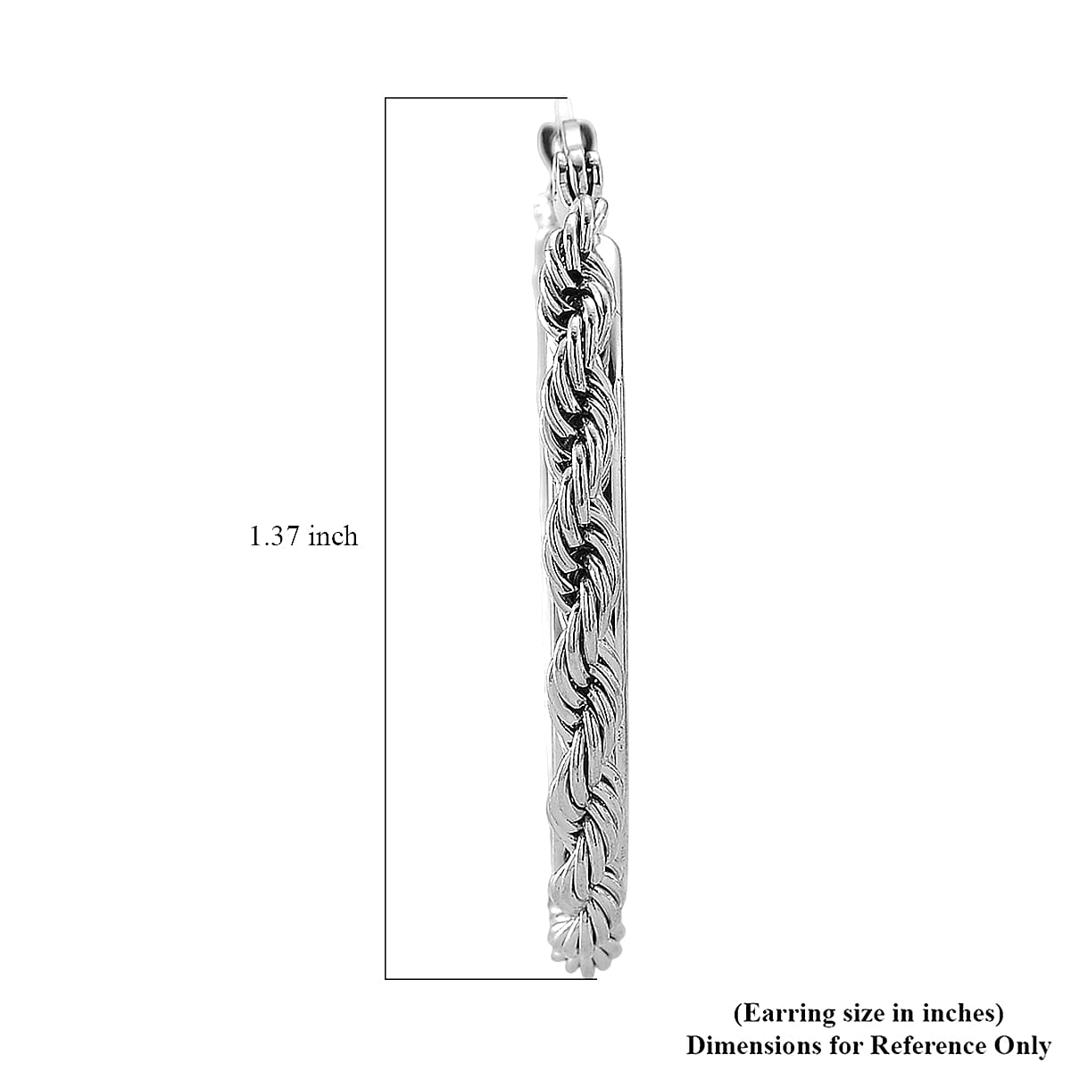 Rope Hoop Earrings in Stainless Steel image number 5