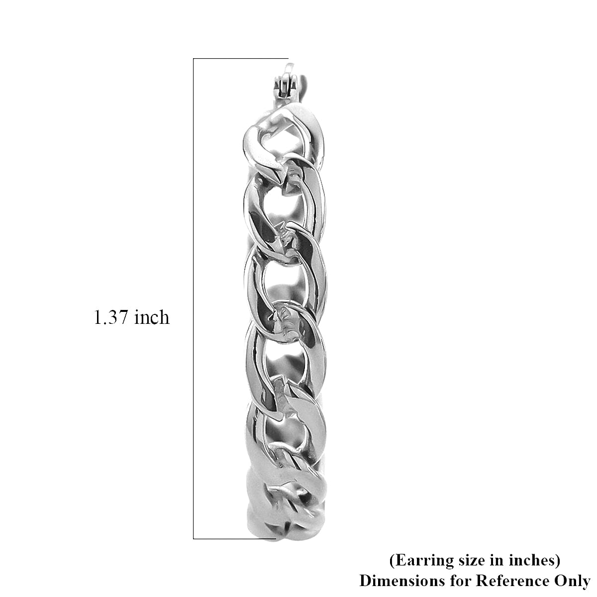 Cuban Classic Luxe Chain Hoop Earrings in Stainless Steel image number 5