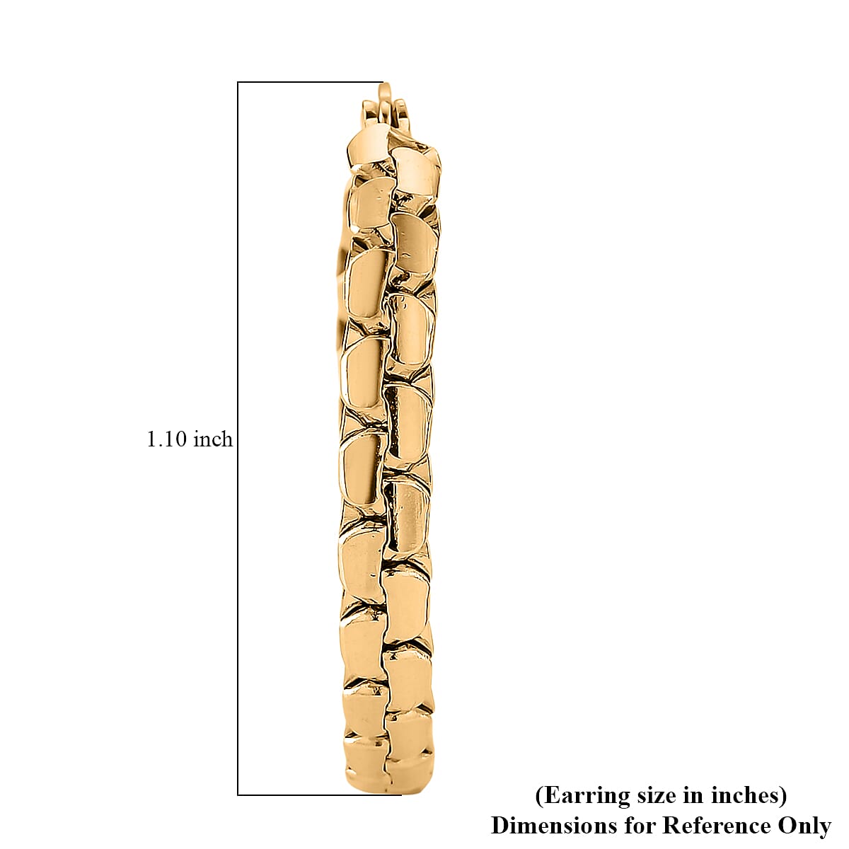 Fancy Link Hoop Earrings in ION Plated YG Stainless Steel image number 5