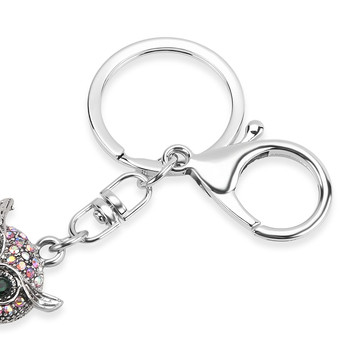 Doorbuster Livmore Multi Color Glass and Crystal Set of 3 Owl Keychain in Goldtone image number 4