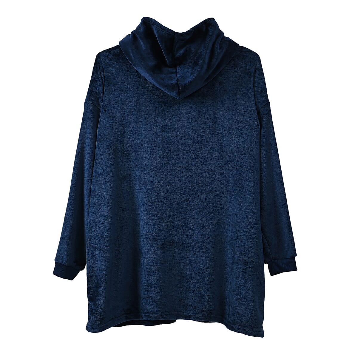 Tamsy Blue Warm and Cozy Flannel Hoodie Blanket - One Size Fits Most image number 5