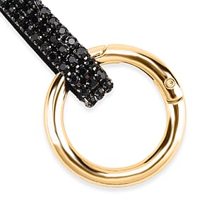 Doorbuster Livmore Black Glass and Crystal 3-piece Set Heart, Star and Ball Keychain in Goldtone