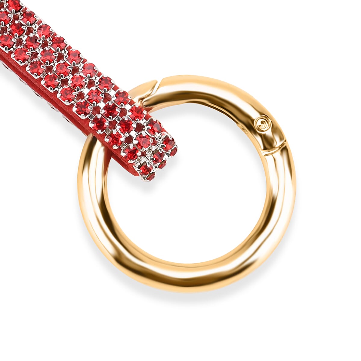  Livmore Red Glass and Crystal 3-piece Set Heart, Ball and Star Keychain in Goldtone image number 3