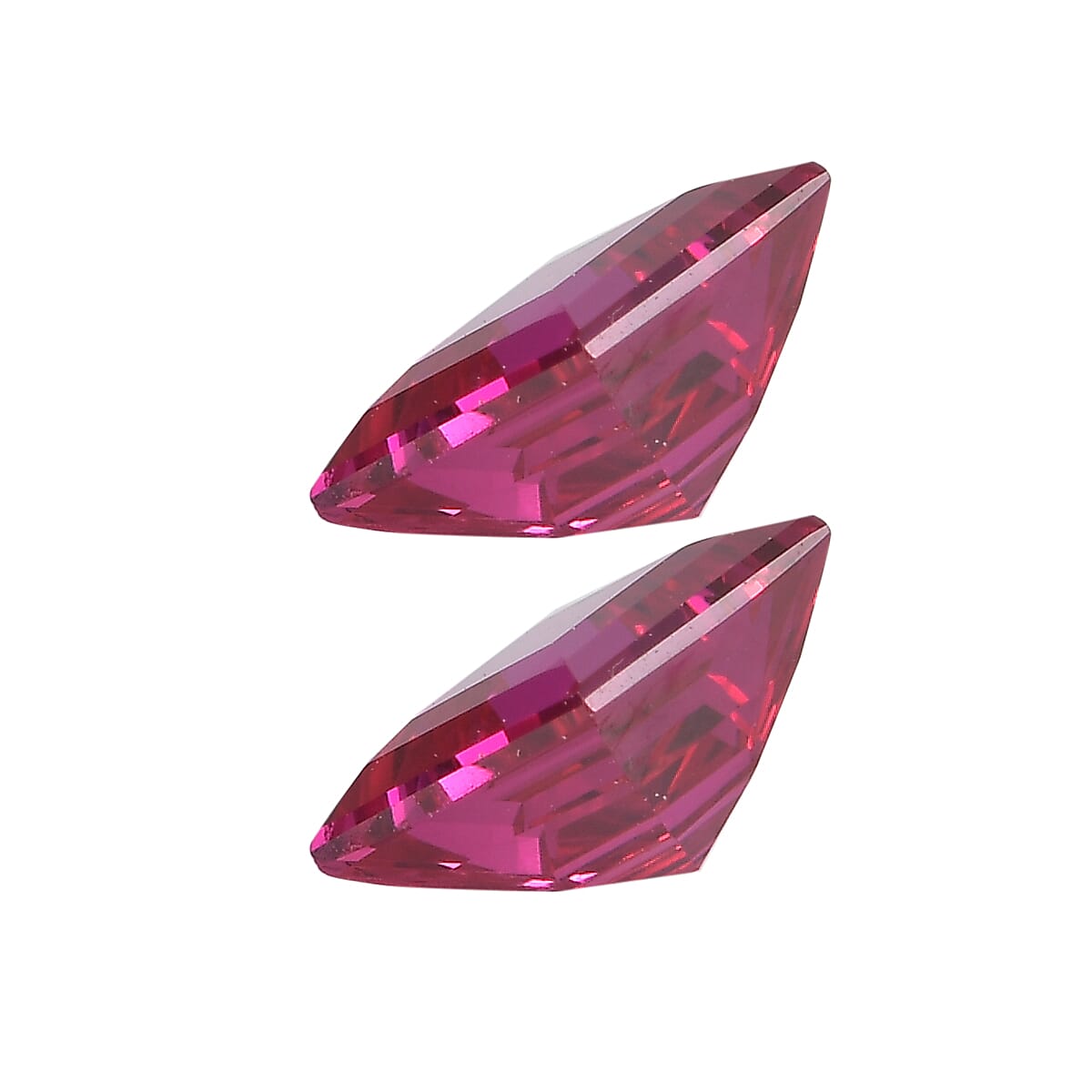 Set of 2 Lab Created Ruby (Sqr 6 mm) 2.72 ctw Loose Gemstone image number 1