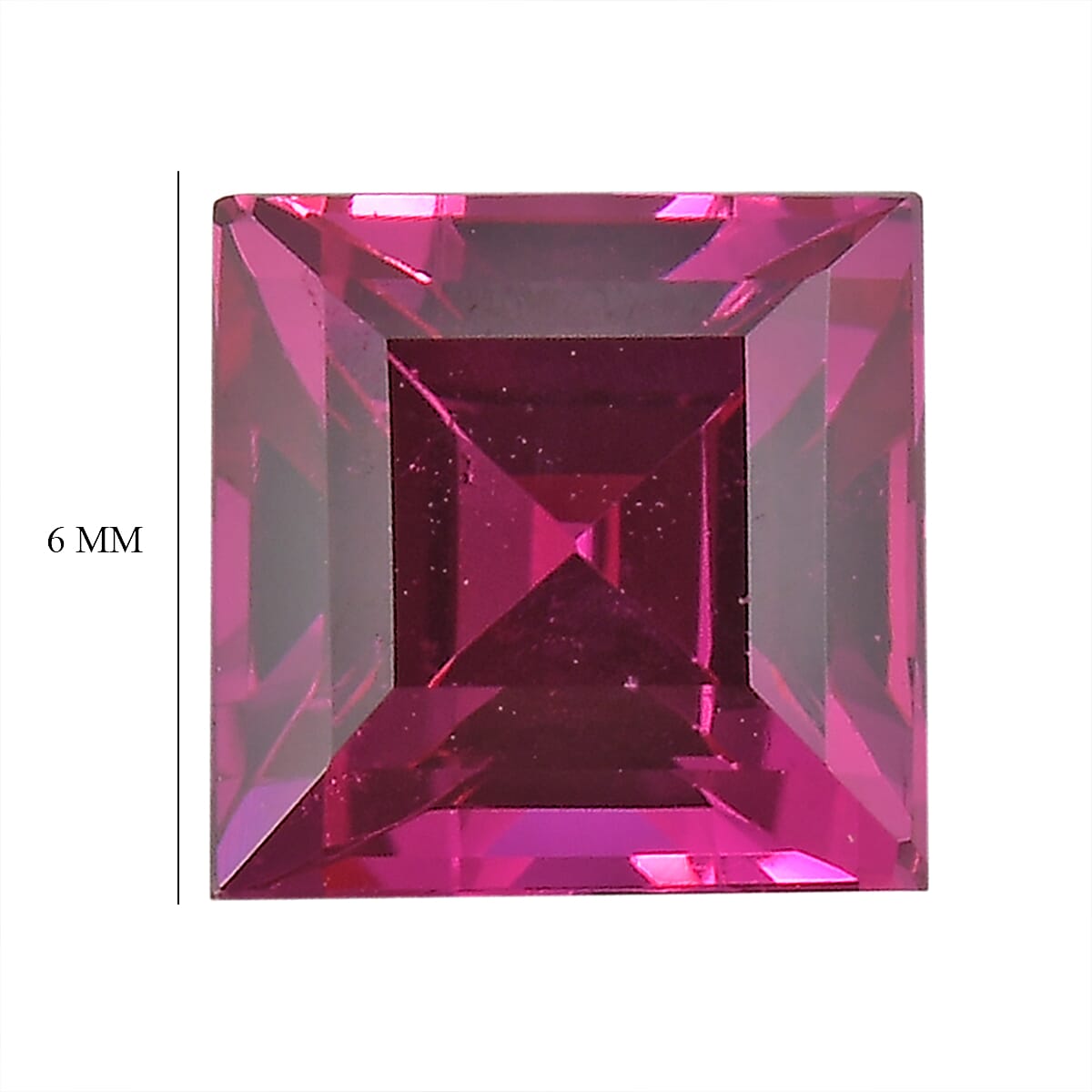 Set of 2 Lab Created Ruby (Sqr 6 mm) 2.72 ctw Loose Gemstone image number 3