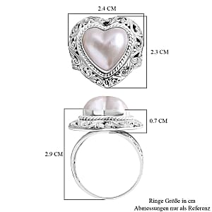 White Mabe Pearl 4.99 ctw Ring in Sterling Silver (Size 10)