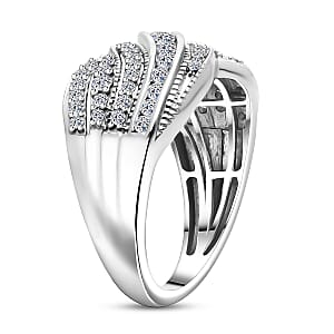 Luxuriant Lab Grown Diamond G-H SI 1.00 ctw Ring in Rhodium Over Sterling Silver (Size 10.0)