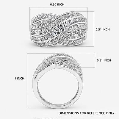Luxuriant Lab Grown Diamond G-H SI 1.00 ctw Ring in Rhodium Over Sterling Silver (Size 10.0)