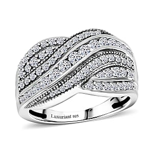 Luxuriant Lab Grown Diamond G-H SI 1.00 ctw Ring in Rhodium Over Sterling Silver (Size 6.0)
