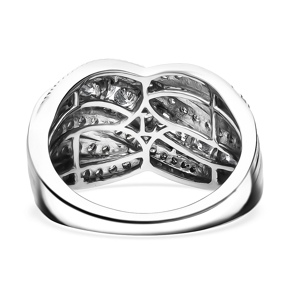 Luxuriant Lab Grown Diamond G-H SI 1.00 ctw Ring in Rhodium Over Sterling Silver (Size 9.0) image number 3