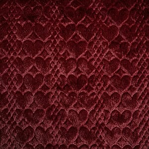 TAMSY Wine Jacquard Poncho with Fur Collar &ndash; One Size Fits Most