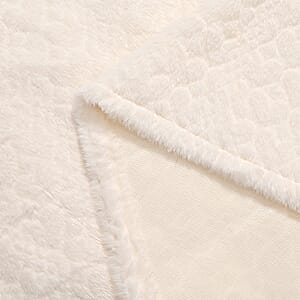 TAMSY White Jacquard Poncho with Fur Collar &ndash; One Size Fits Most