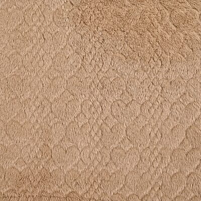 TAMSY Beige Jacquard Poncho with Fur Collar – One Size Fits Most