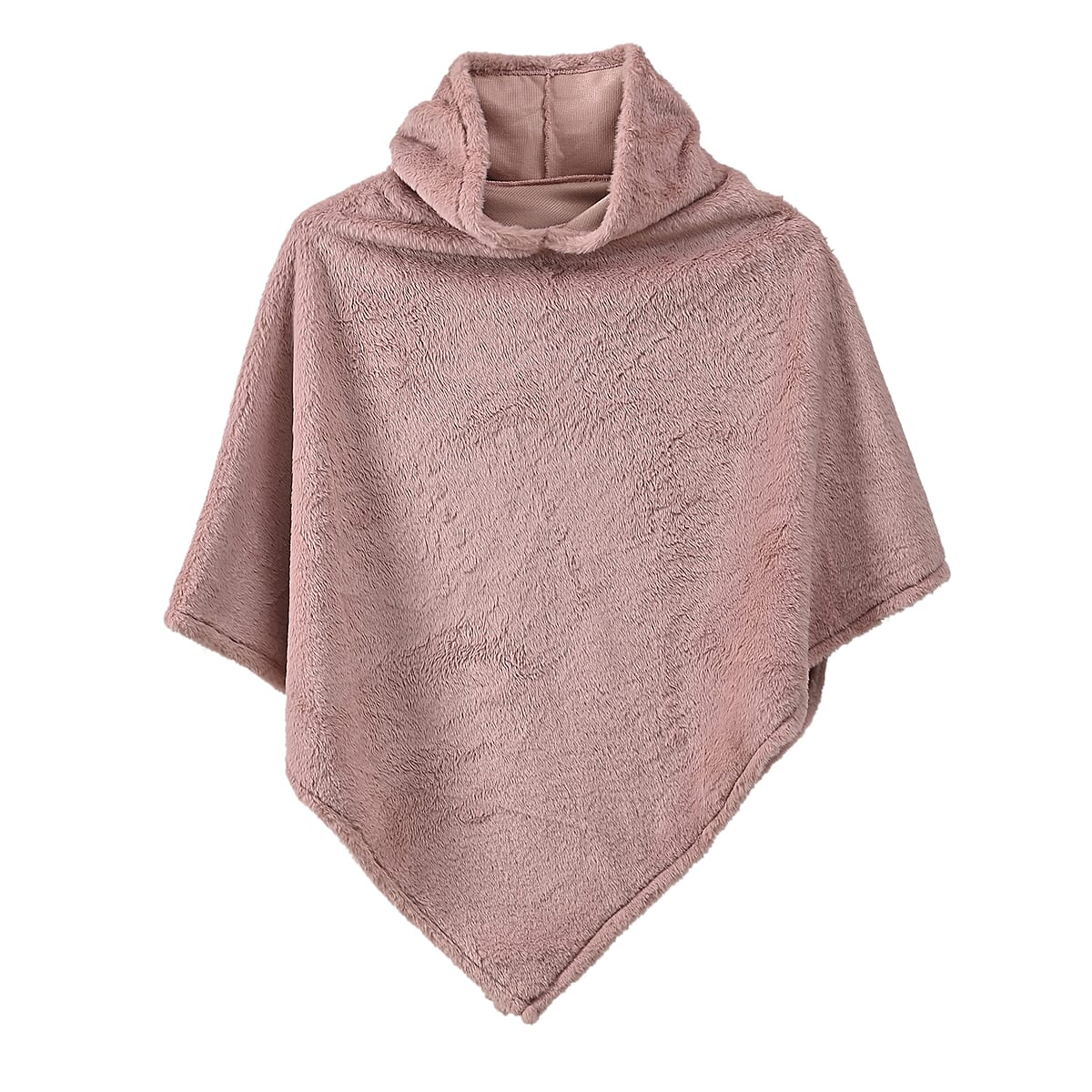 Tamsy Blush Poncho with Hoodie - One Size Fits Most image number 3