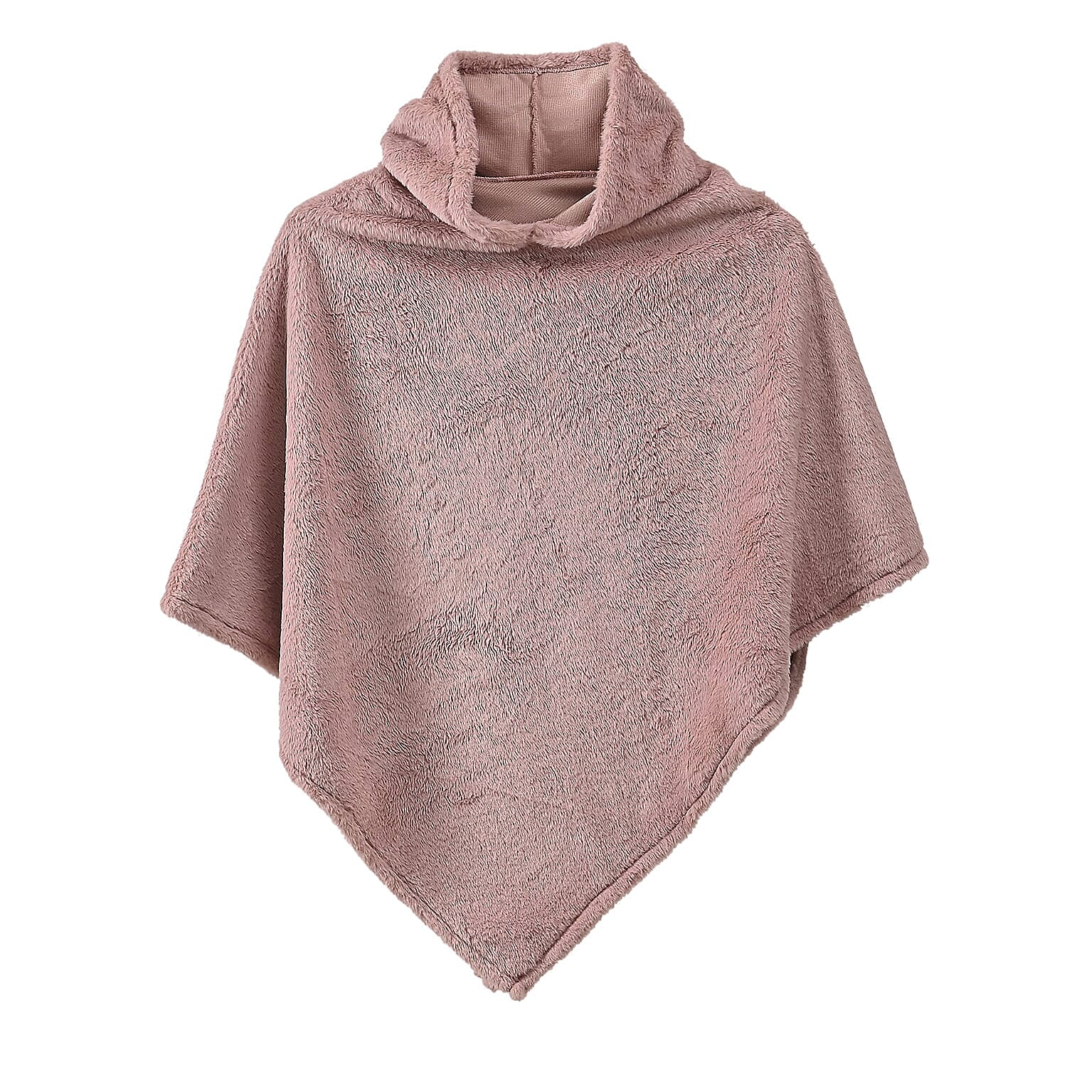 Tamsy Blush Poncho with Hoodie - One Size Fits Most