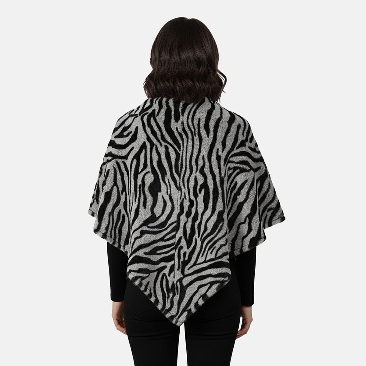 Doorbuster Tamsy Blue and White Tiger Shawl - One Time Fits Most image number 1