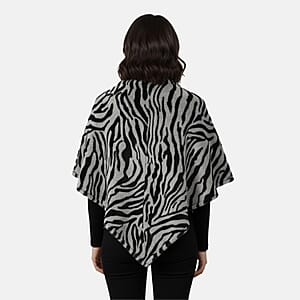 Tamsy Blue and White Tiger Shawl - One Time Fits Most