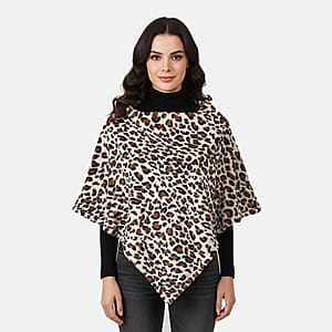 Tamsy Beige Leopard Shawl - One Time Fits Most