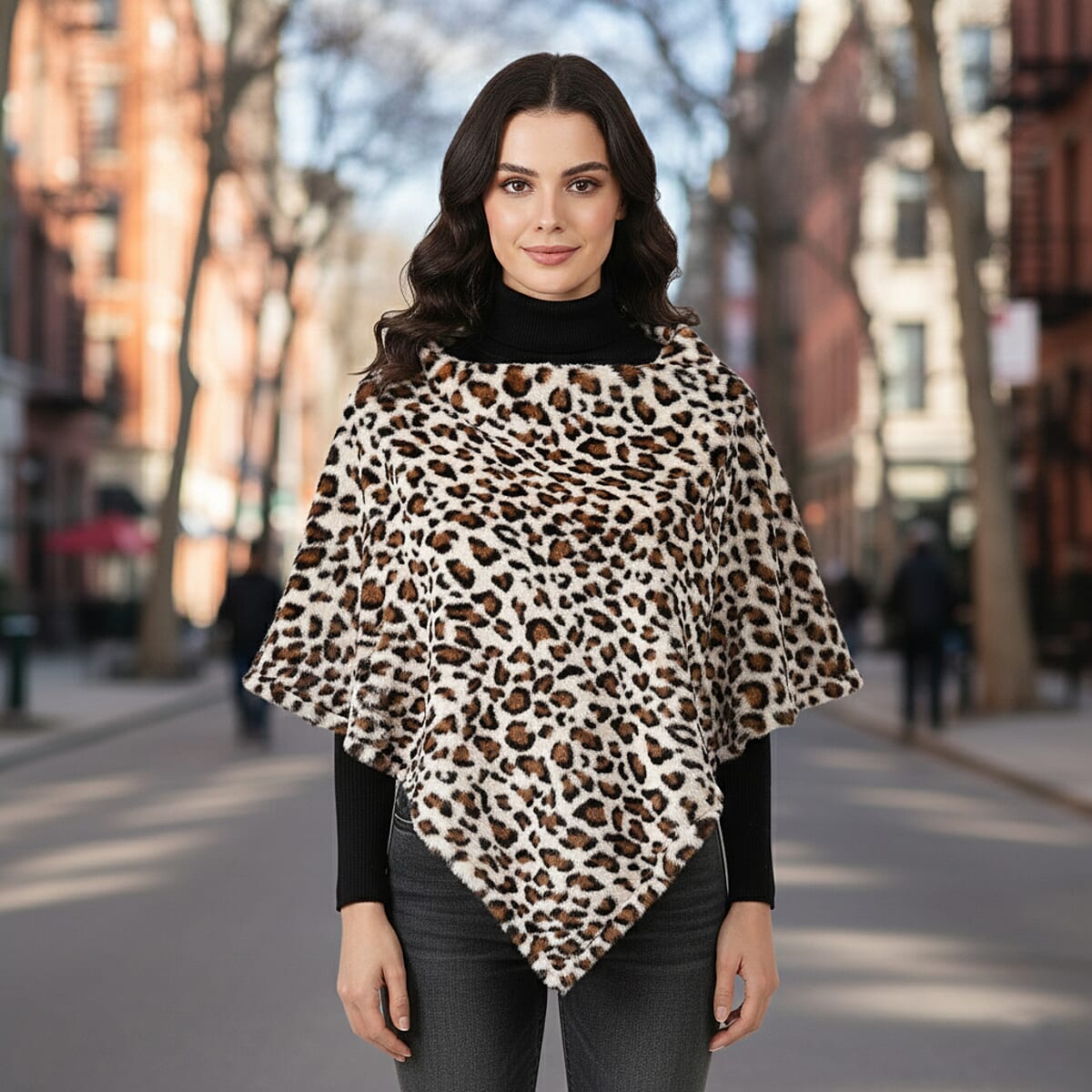 Tamsy Beige Leopard Shawl - One Time Fits Most image number 1