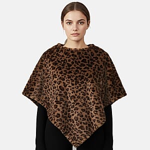 Doorbuster Tamsy Brown Leopard Shawl - One Time Fits Most