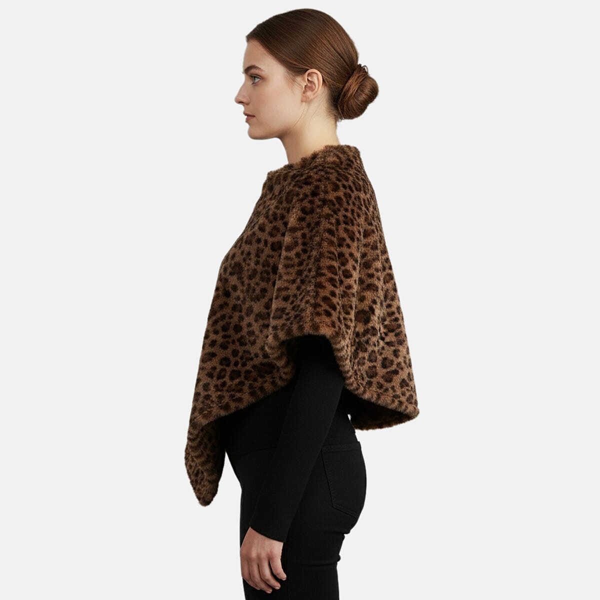 Tamsy Brown Leopard Shawl - One Time Fits Most image number 3