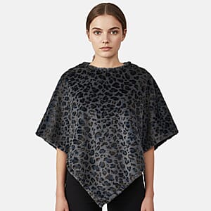 Tamsy Blue Leopard Shawl - One Time Fits Most