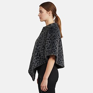 Tamsy Blue Leopard Shawl - One Time Fits Most