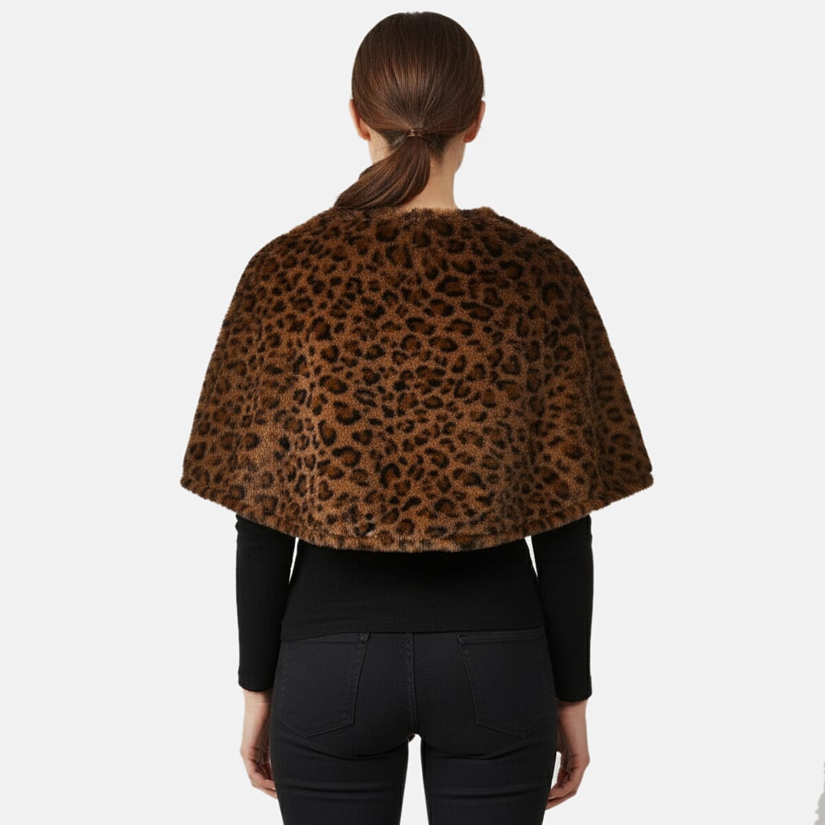 Tamsy Dark Brown Leopard Shawl - One Time Fits Most image number 2