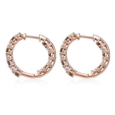 D'Joy Ambanja Demantoid Garnet 3.65 ctw Twilight Loop Hoop Earrings in 18K Vermeil Rose Gold Over Sterling Silver