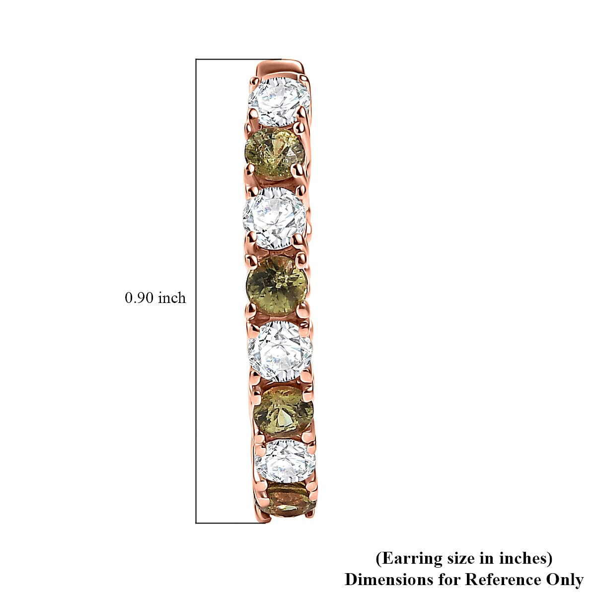 D'Joy Ambanja Demantoid Garnet 3.65 ctw Twilight Loop Hoop Earrings in 18K Vermeil Rose Gold Over Sterling Silver image number 5