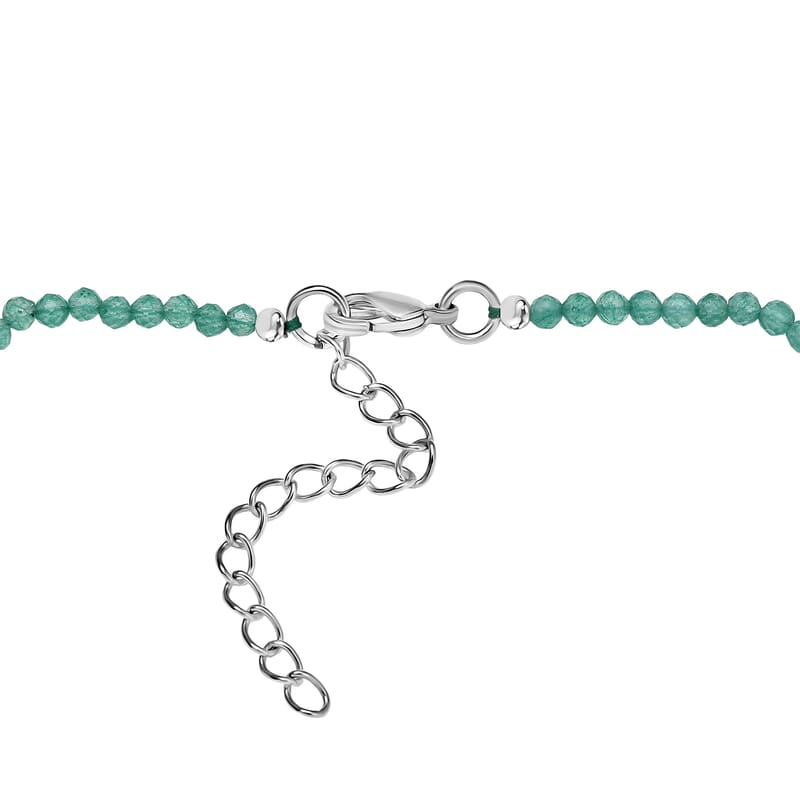 EverTrue Connemara Marble, Multi Gemstone Clover Leaf Necklace (18 Inches) in Platinum Bond 36.15 ctw