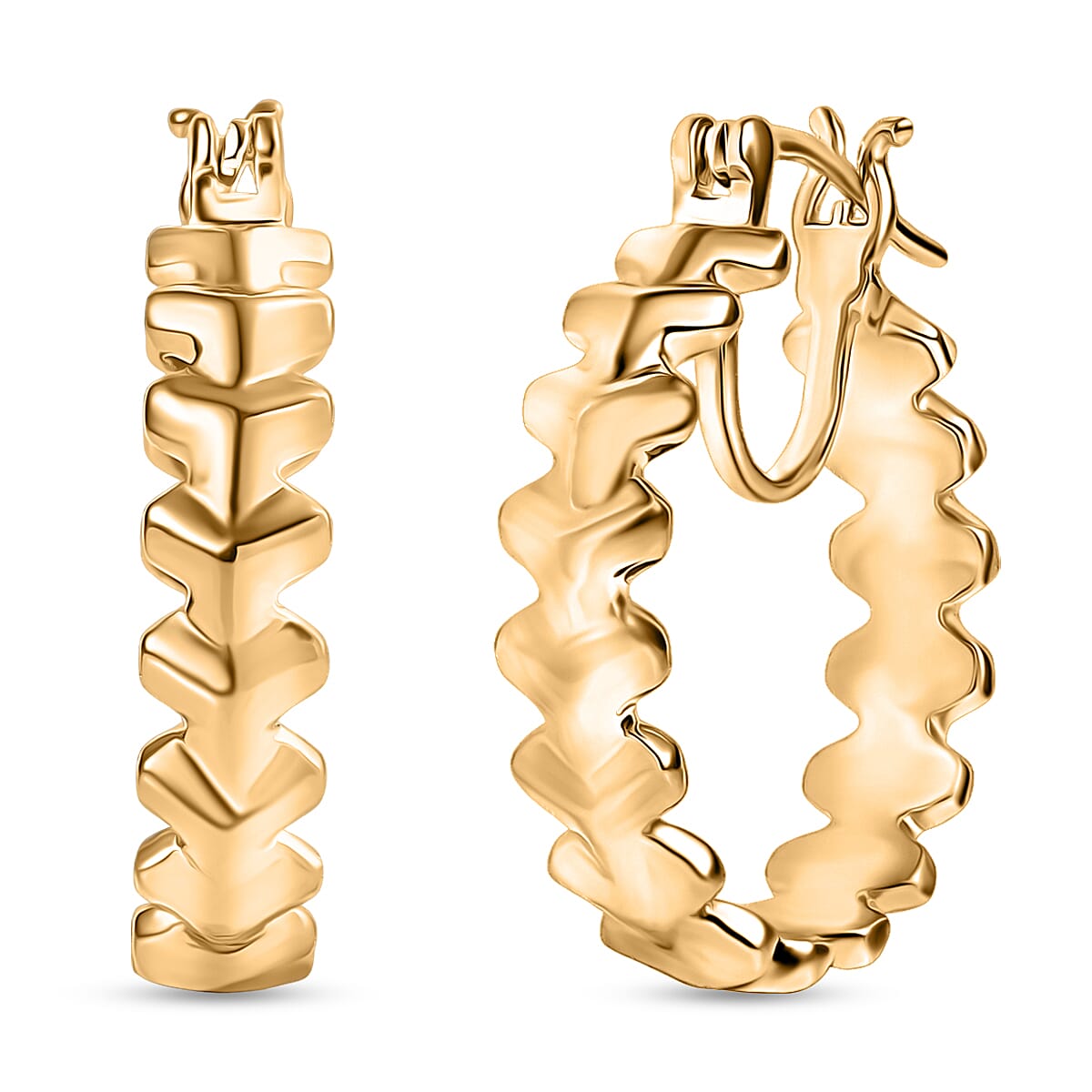 EverTrue Bronzella Collection Arrow of Amour Hoop Earrings in 18K YG Plated Bronze image number 0
