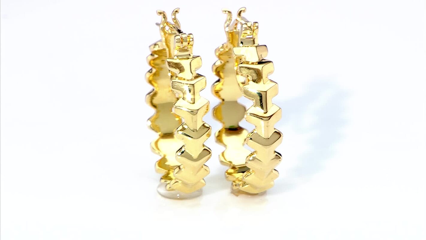 EverTrue Bronzella Collection Arrow of Amour Hoop Earrings in 18K YG Plated Bronze